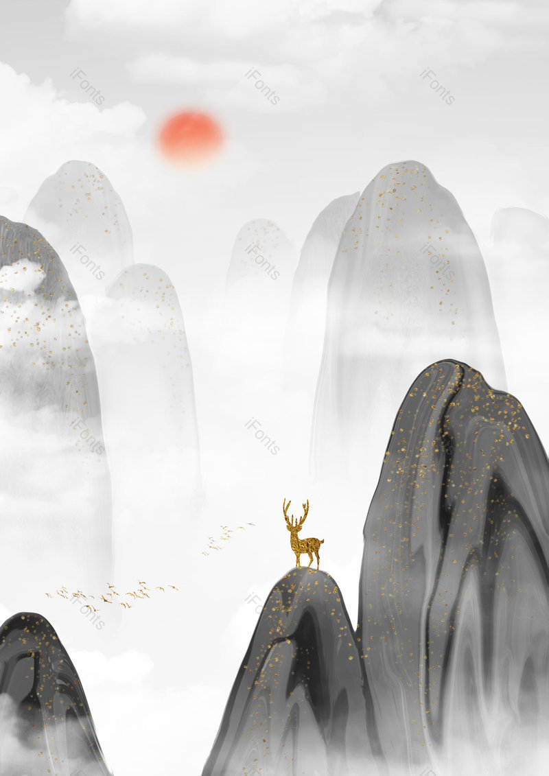 中国风手绘风景山水插画背景设计,插画/手绘图,插画/手绘图库,插画/手绘图下载,插画/手绘